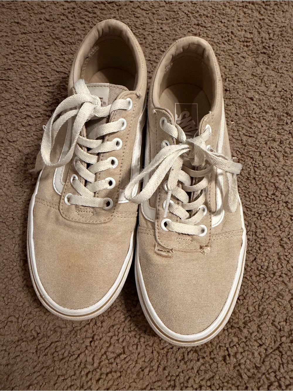 Vans Low Top Canvas Sneakers Tan/Cream Size 8.5 Women